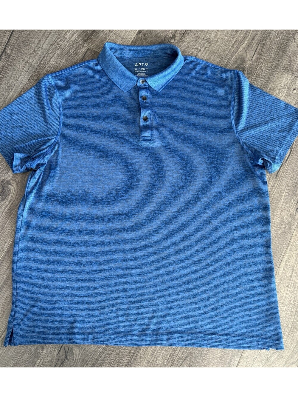 APT.9 Premier Flex Performance Polo Shirt Mens XL Blue Golf Preppy Collared